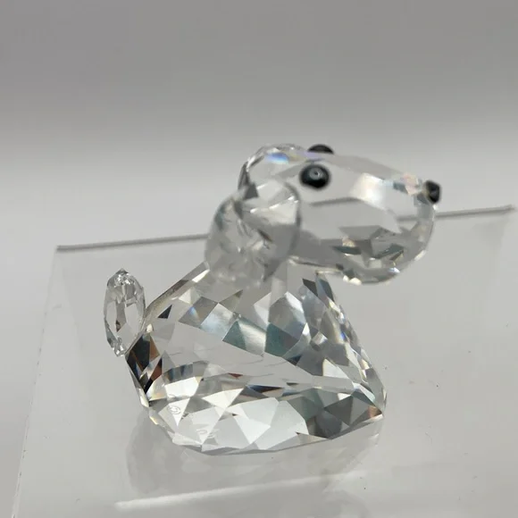 Swarovski Crystal Dog Figurine On Mirror Base - Picture 11 of 12